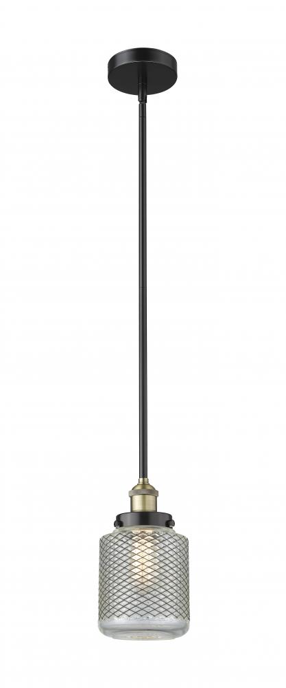 Stanton - 1 Light - 6 inch - Black Antique Brass - Cord hung - Mini Pendant