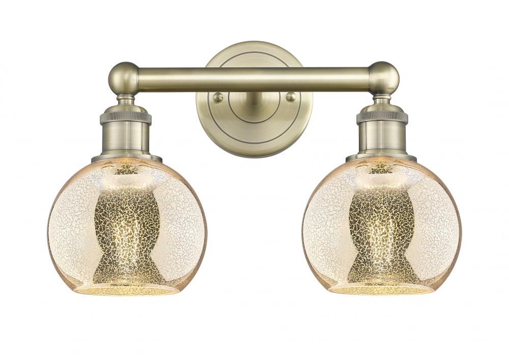Athens - 2 Light - 15 inch - Antique Brass - Bath Vanity Light