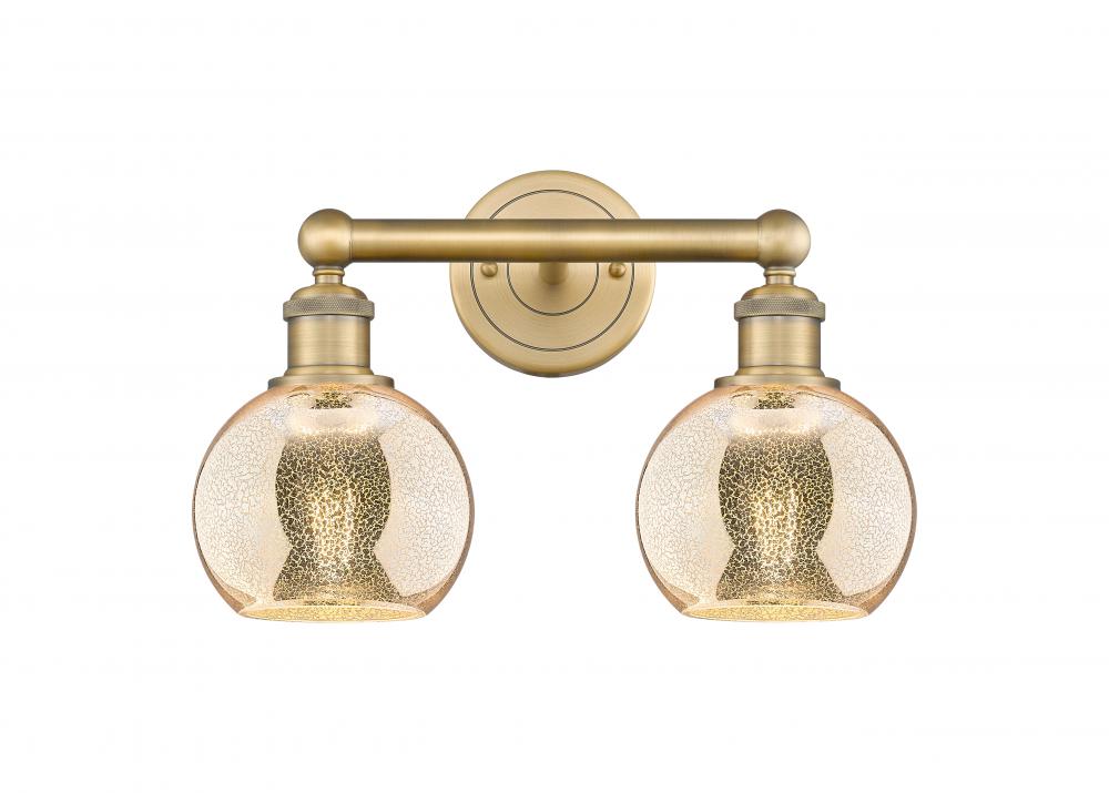 Athens - 2 Light - 15 inch - Brushed Brass - Bath Vanity Light