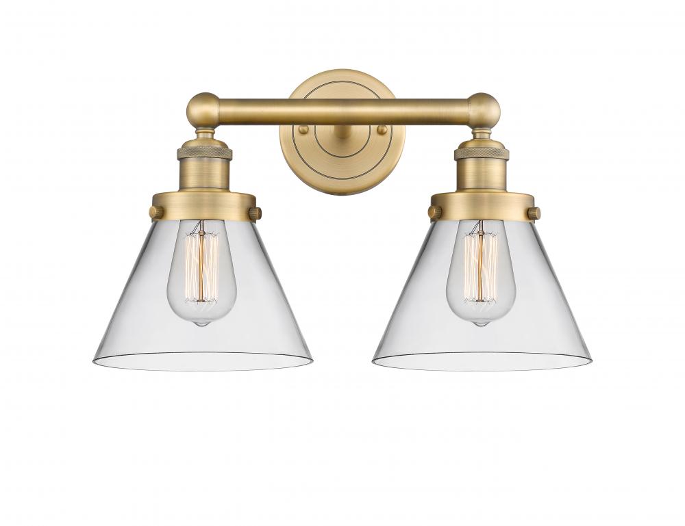 Cone - 2 Light - 17 inch - Brushed Brass - Bath Vanity Light