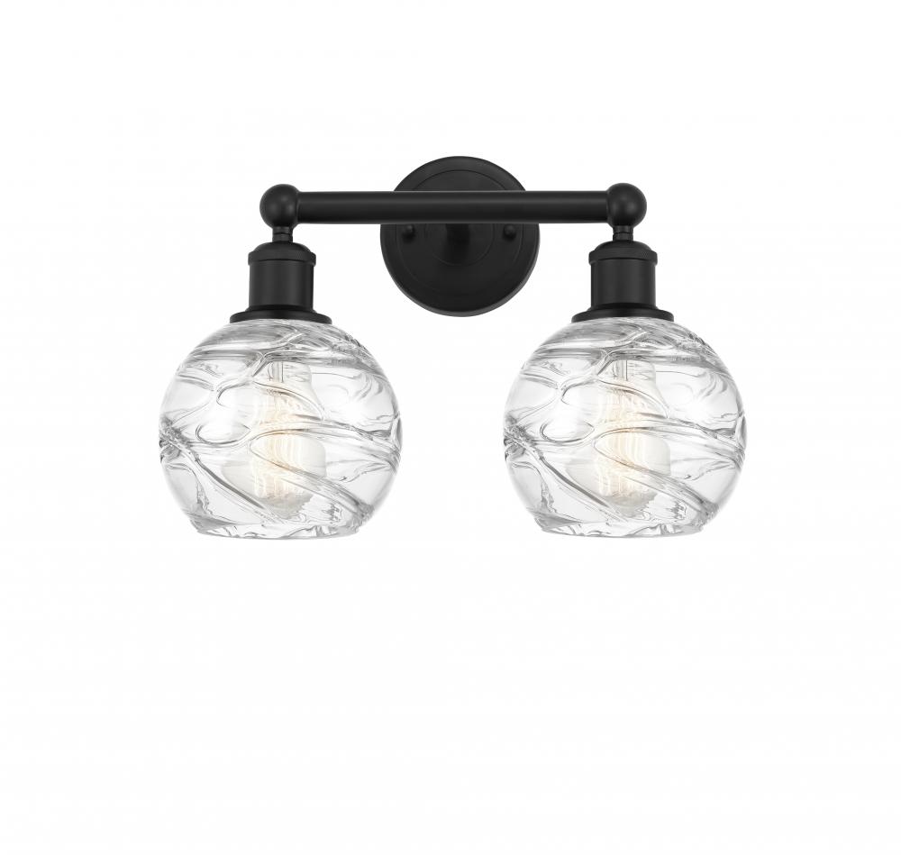 Athens Deco Swirl - 2 Light - 15 inch - Matte Black - Bath Vanity Light