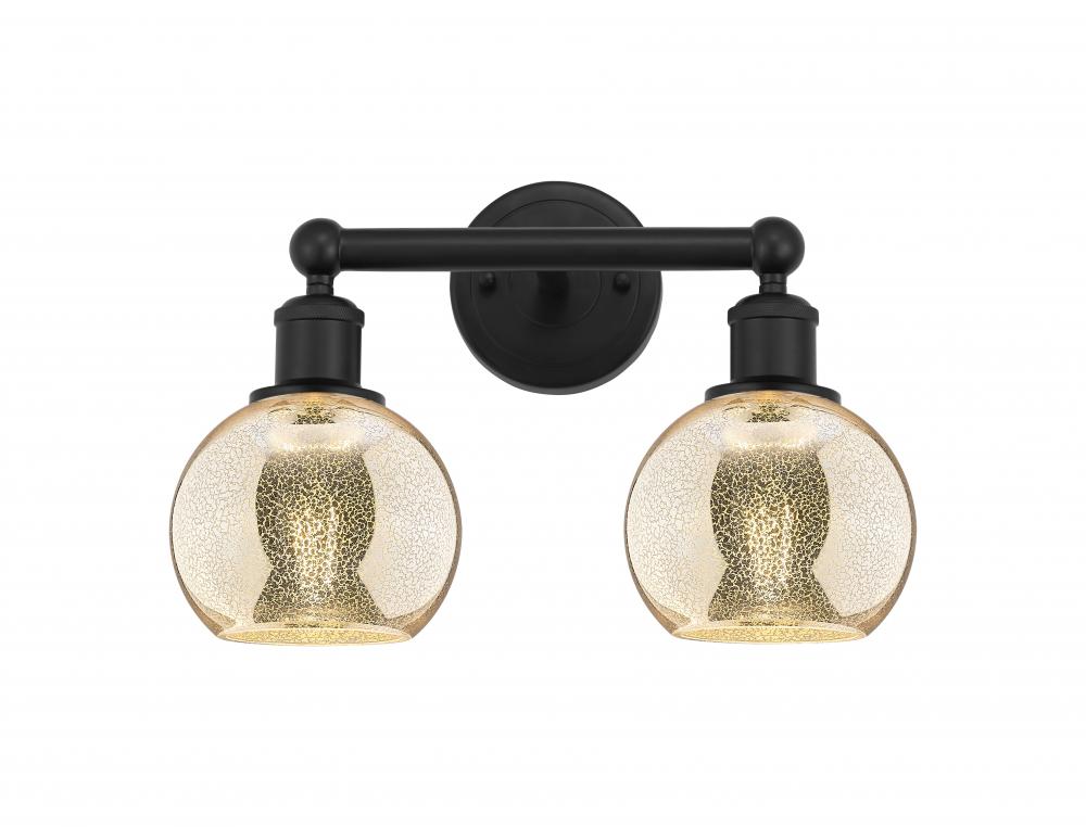 Athens - 2 Light - 15 inch - Matte Black - Bath Vanity Light