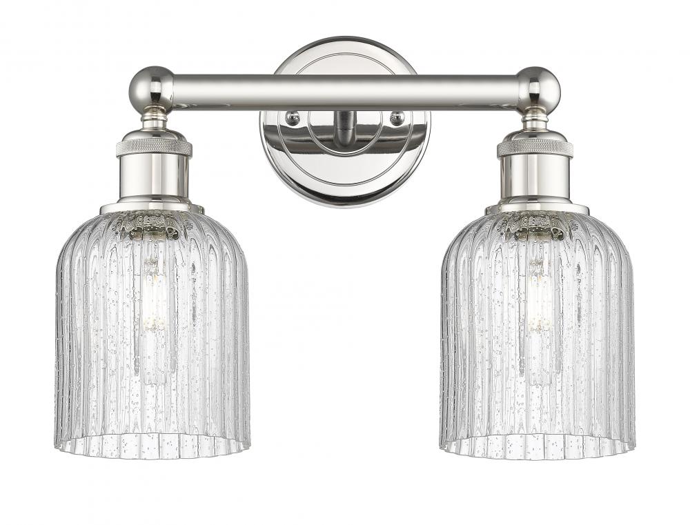 Bridal Veil - 2 Light - 14 inch - Polished Nickel - Bath Vanity Light