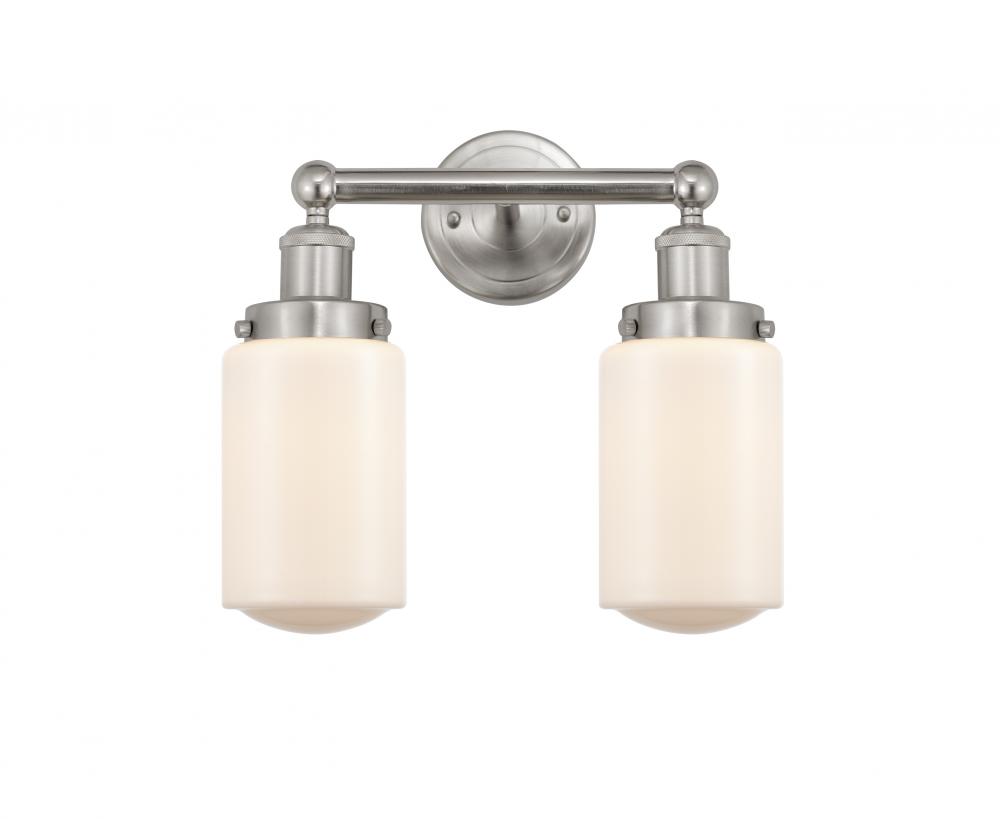 Dover - 2 Light - 14 inch - Brushed Satin Nickel - Bath Vanity Light