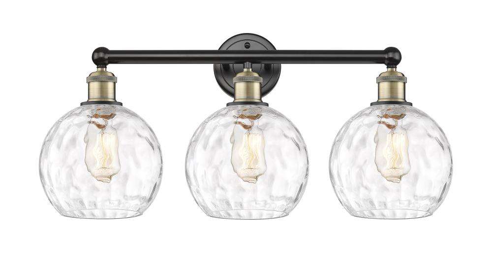 Athens Water Glass - 3 Light - 26 inch - Black Antique Brass - Bath Vanity Light