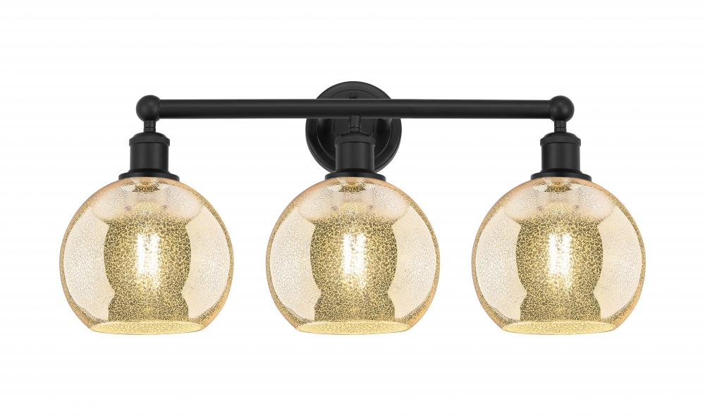 Athens - 3 Light - 26 inch - Matte Black - Bath Vanity Light