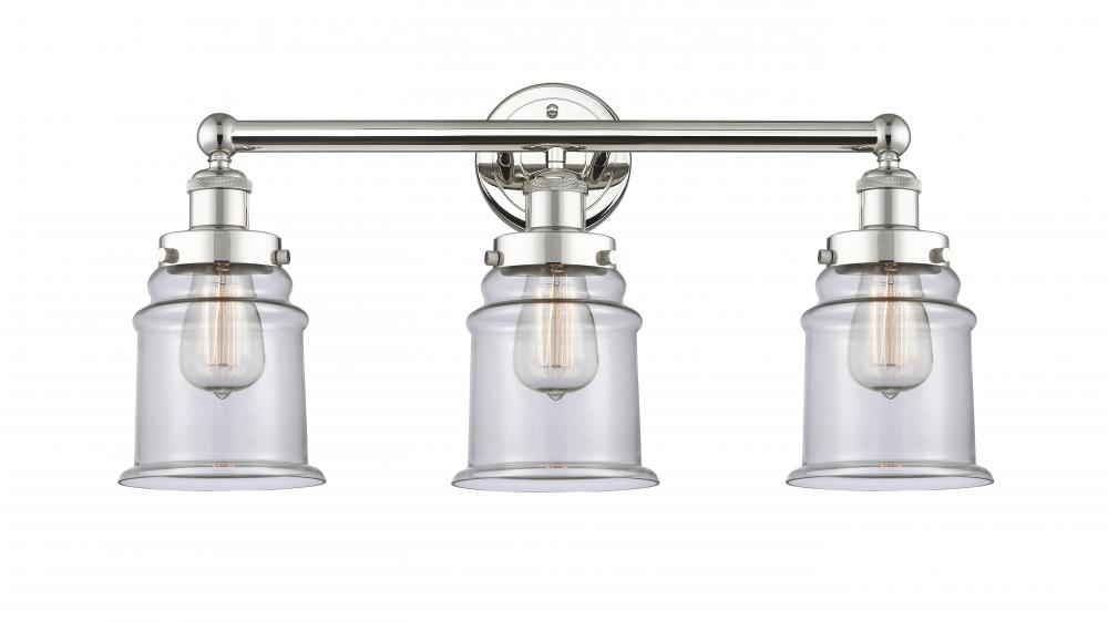 Canton - 3 Light - 24 inch - Polished Nickel - Bath Vanity Light