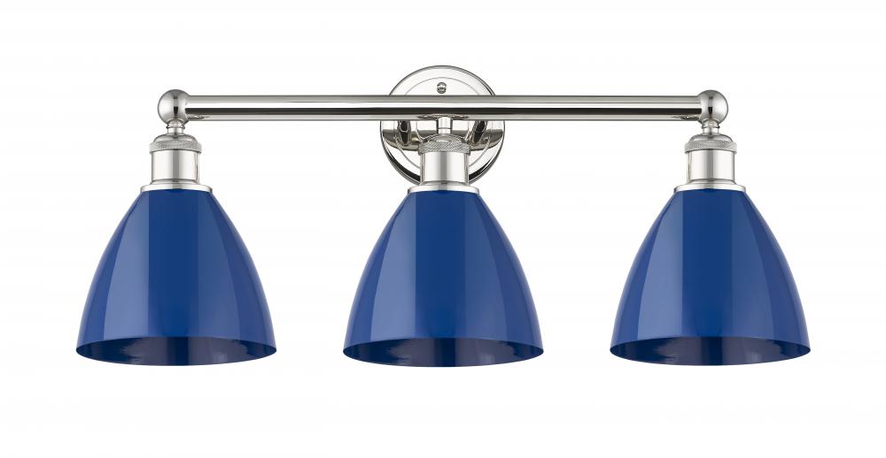 Plymouth - 3 Light - 26 inch - Polished Nickel - Bath Vanity Light