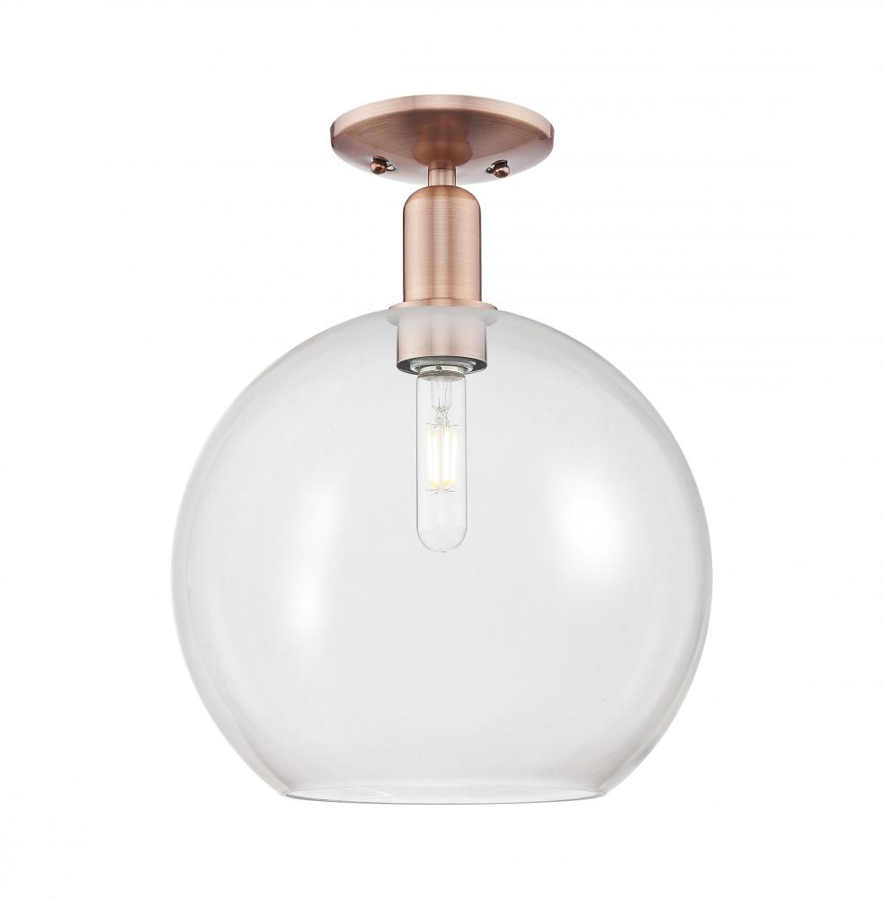 Athens - 1 Light - 12 inch - Antique Copper - Semi-Flush Mount