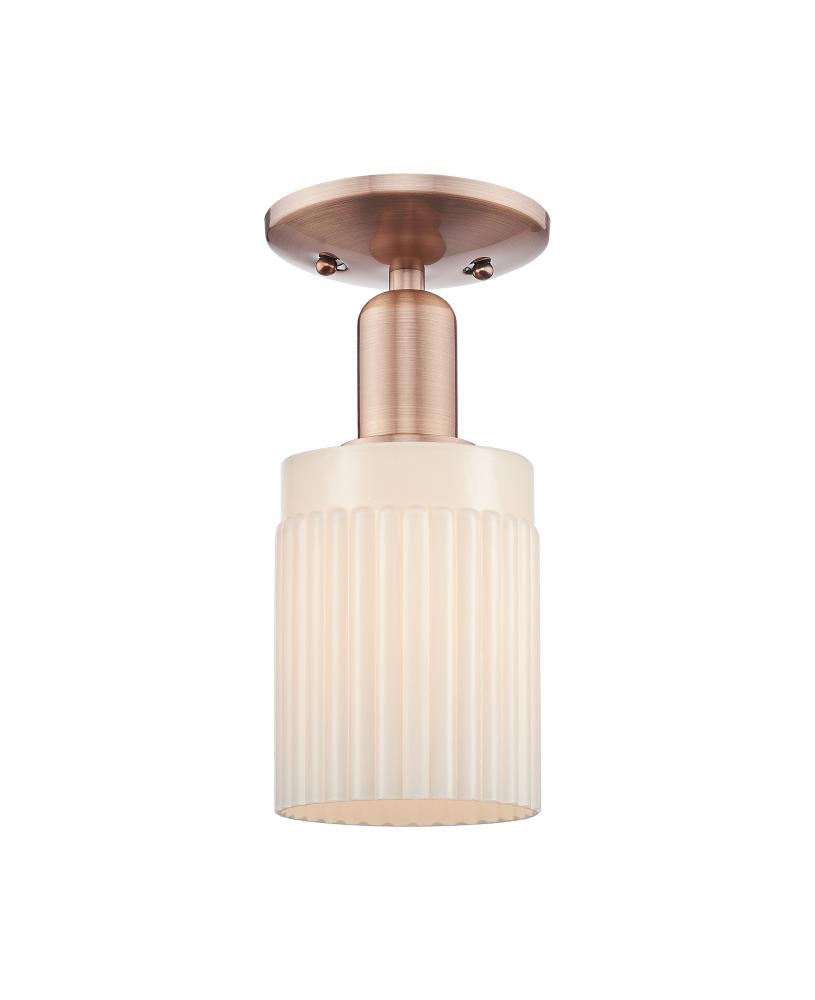 Hadley - 1 Light - 5 inch - Brushed Satin Nickel - Semi-Flush Mount
