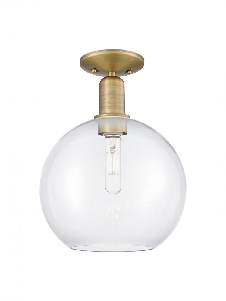 Athens - 1 Light - 10 inch - Brushed Brass - Semi-Flush Mount