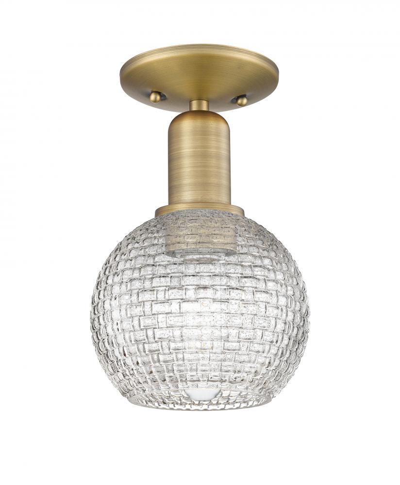 Athens - 1 Light - 6 inch - Brushed Brass - Semi-Flush Mount