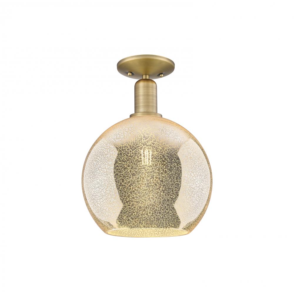 Athens - 1 Light - 10 inch - Brushed Brass - Semi-Flush Mount