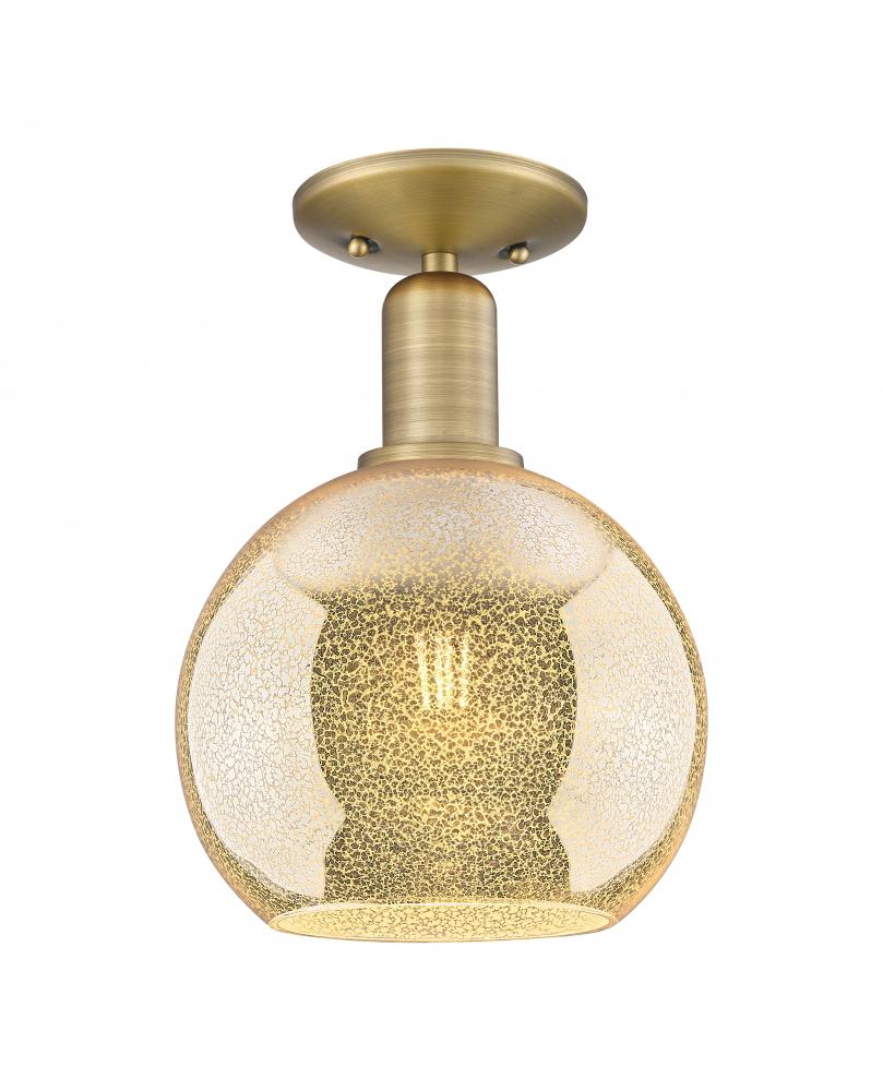 Athens - 1 Light - 8 inch - Brushed Brass - Semi-Flush Mount