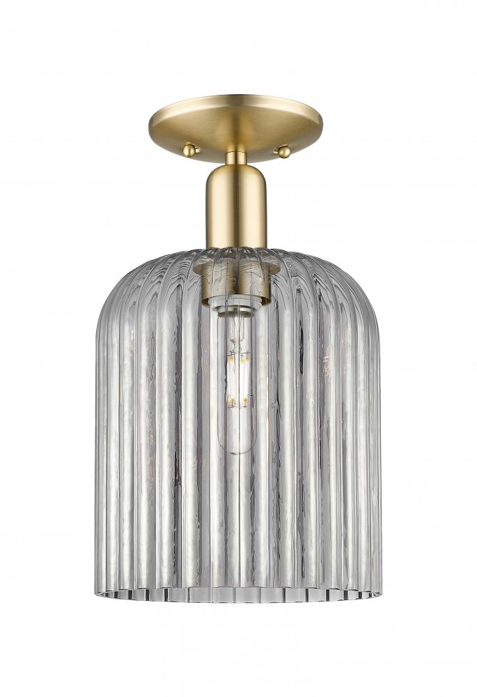 Bridal Veil - 1 Light - 8 inch - Champagne Bronze - Semi-Flush Mount