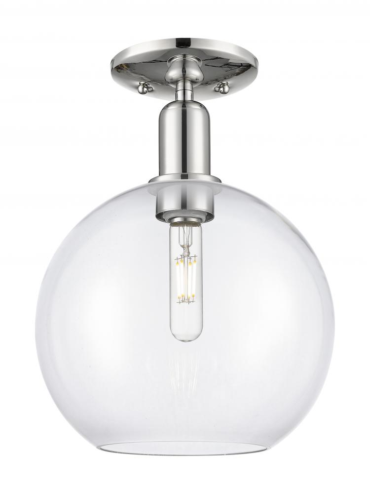 Athens - 1 Light - 10 inch - Polished Nickel - Semi-Flush Mount