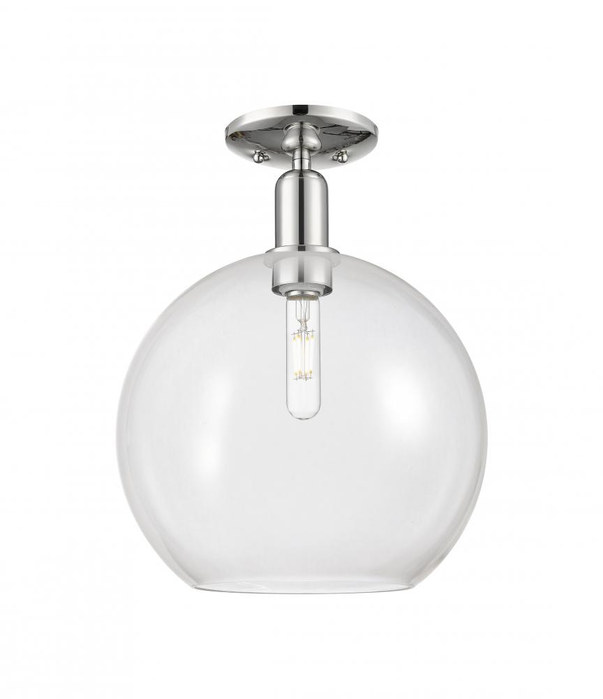 Athens - 1 Light - 12 inch - Polished Nickel - Semi-Flush Mount