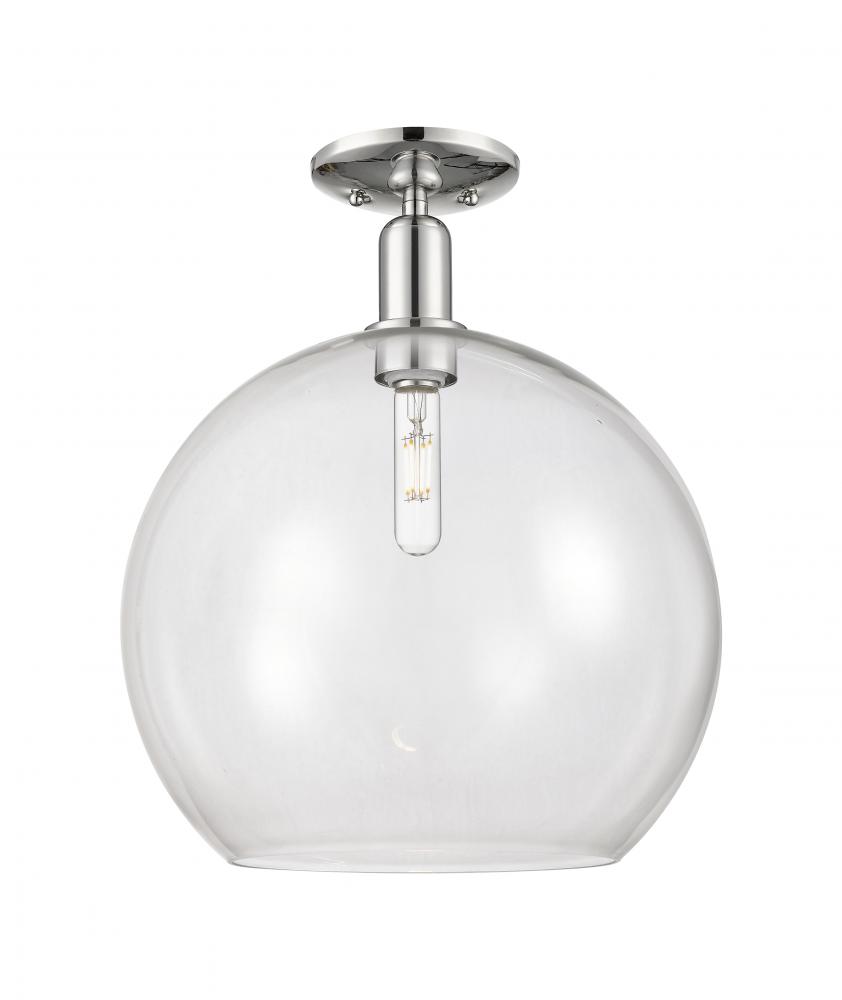 Athens - 1 Light - 14 inch - Polished Nickel - Semi-Flush Mount