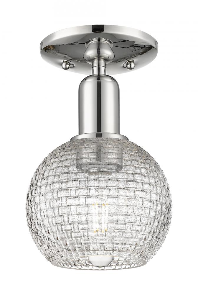Athens - 1 Light - 6 inch - Polished Nickel - Semi-Flush Mount