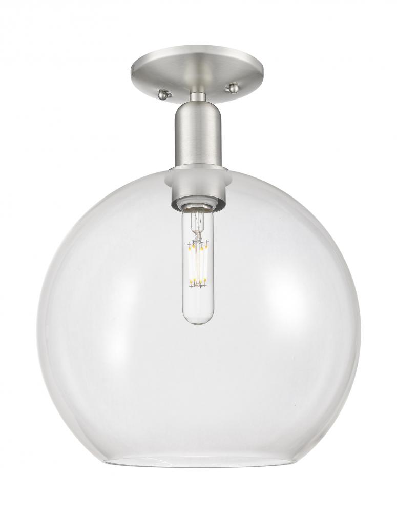 Athens - 1 Light - 12 inch - Brushed Satin Nickel - Semi-Flush Mount