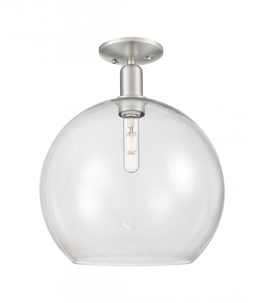 Athens - 1 Light - 14 inch - Brushed Satin Nickel - Semi-Flush Mount