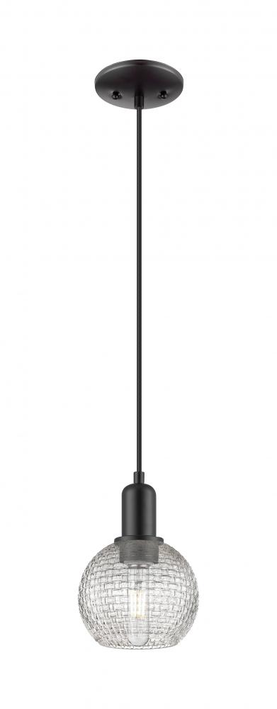 Athens - 1 Light - 6 inch - Matte Black - Cord hung - Mini Pendant