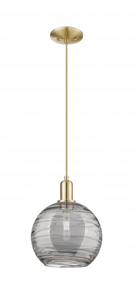 Athens Deco Swirl - 1 Light - 10 inch - Champagne Bronze - Cord hung - Mini Pendant