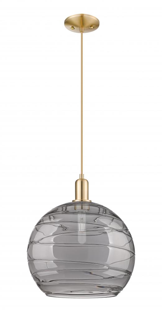 Athens Deco Swirl - 1 Light - 14 inch - Champagne Bronze - Cord hung - Mini Pendant