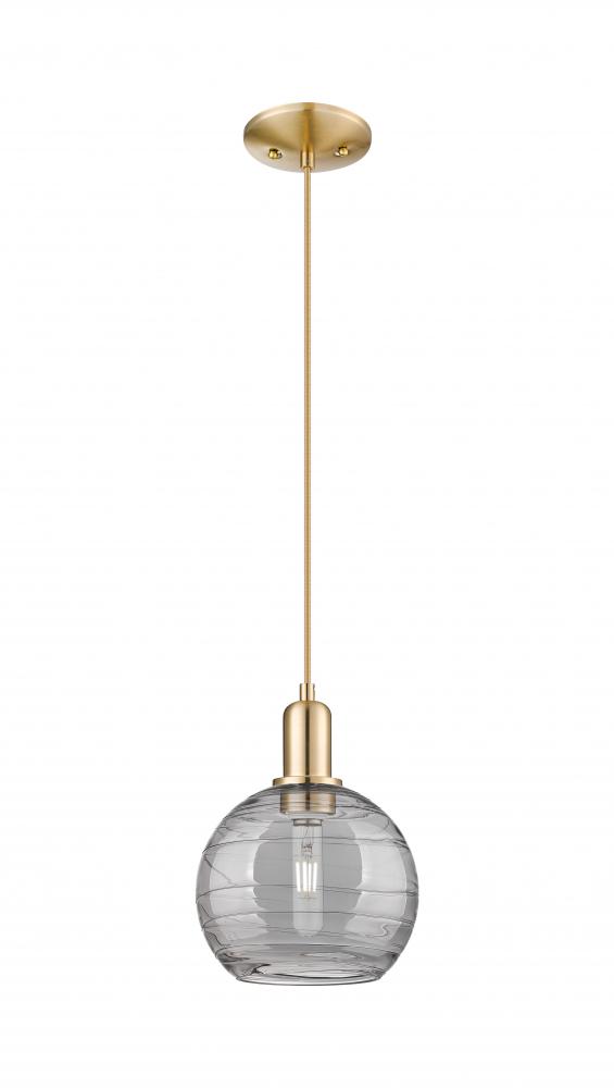 Athens Deco Swirl - 1 Light - 8 inch - Champagne Bronze - Cord hung - Mini Pendant