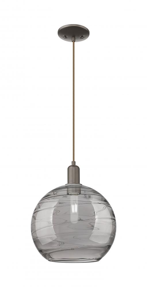 Athens Deco Swirl - 1 Light - 12 inch - Oil Rubbed Bronze - Cord hung - Mini Pendant