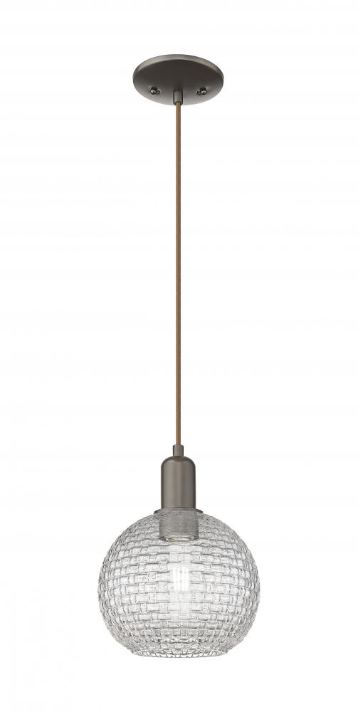 Athens - 1 Light - 8 inch - Oil Rubbed Bronze - Cord hung - Mini Pendant