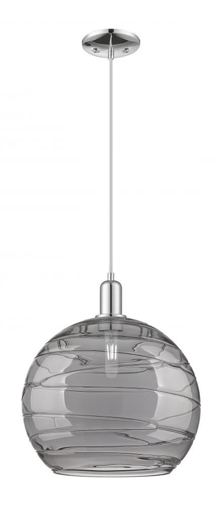 Athens Deco Swirl - 1 Light - 14 inch - Polished Chrome - Cord hung - Mini Pendant
