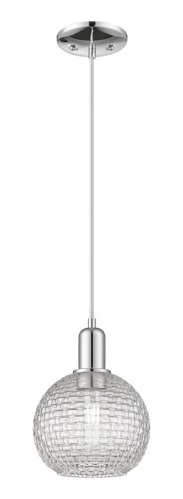 Athens - 1 Light - 8 inch - Polished Chrome - Cord hung - Mini Pendant