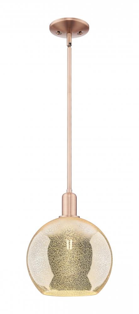 Athens - 1 Light - 10 inch - Antique Copper - Stem hung - Mini Pendant