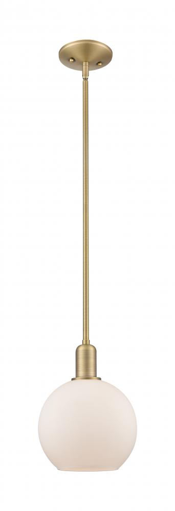 Athens - 1 Light - 8 inch - Brushed Brass - Stem hung - Mini Pendant