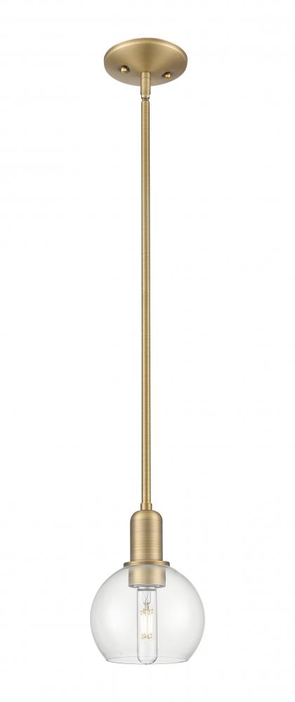 Athens - 1 Light - 6 inch - Brushed Brass - Stem hung - Mini Pendant