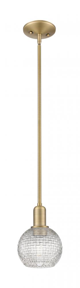 Athens - 1 Light - 6 inch - Brushed Brass - Stem hung - Mini Pendant