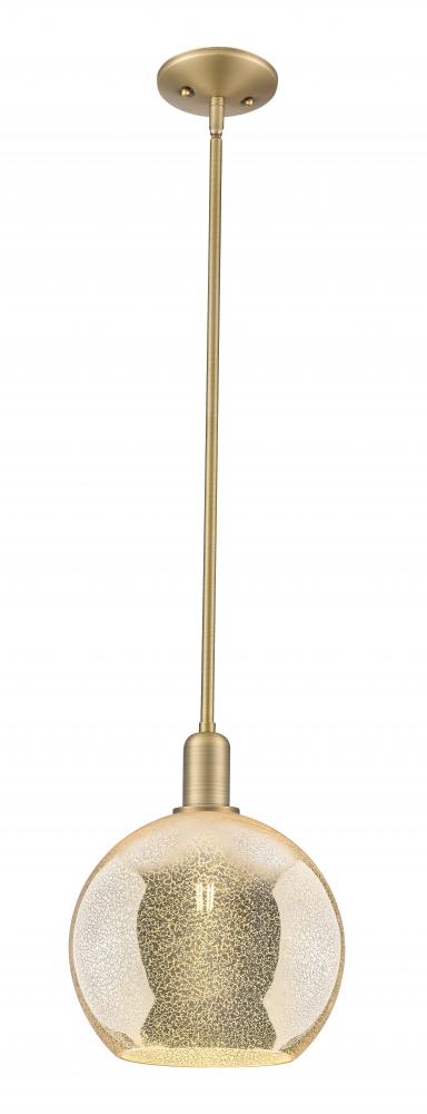 Athens - 1 Light - 10 inch - Brushed Brass - Stem hung - Mini Pendant