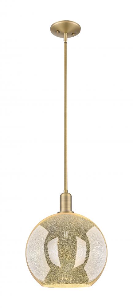Athens - 1 Light - 12 inch - Brushed Brass - Stem hung - Mini Pendant