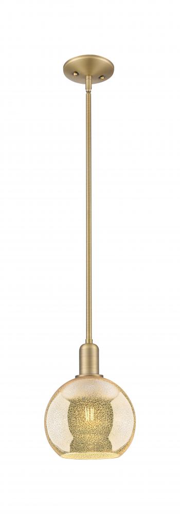 Athens - 1 Light - 8 inch - Brushed Brass - Stem hung - Mini Pendant