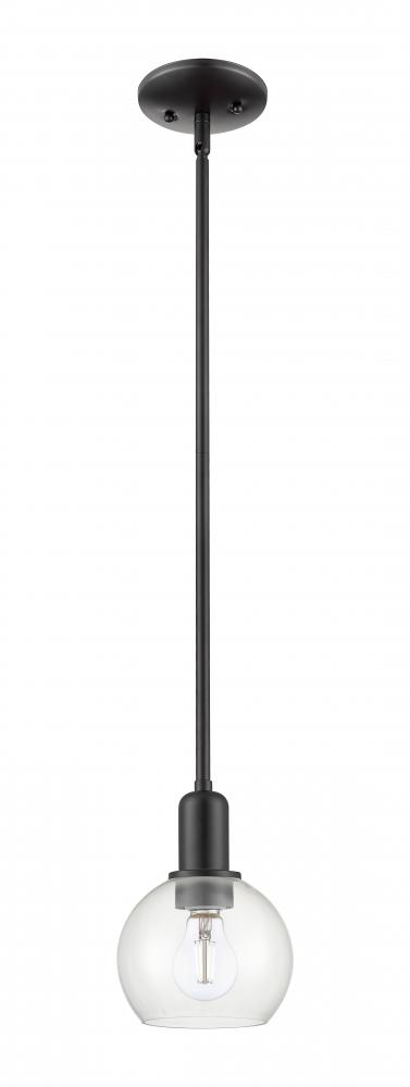 Athens - 1 Light - 6 inch - Matte Black - Stem hung - Mini Pendant