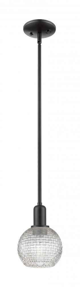 Athens - 1 Light - 6 inch - Matte Black - Stem hung - Mini Pendant