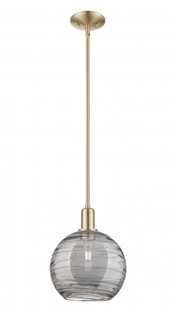 Athens Deco Swirl - 1 Light - 10 inch - Champagne Bronze - Stem hung - Mini Pendant
