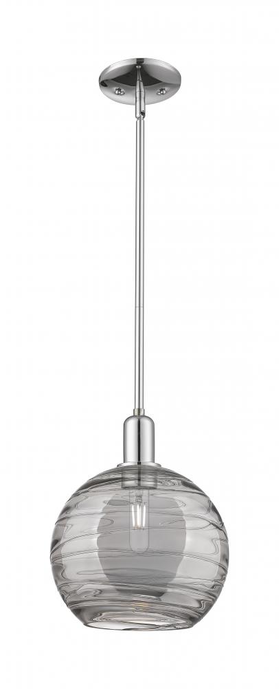 Athens Deco Swirl - 1 Light - 10 inch - Polished Chrome - Stem hung - Mini Pendant