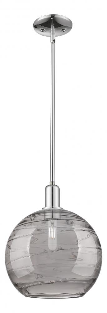 Athens Deco Swirl - 1 Light - 12 inch - Polished Chrome - Stem hung - Mini Pendant