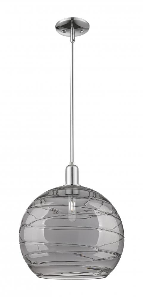 Athens Deco Swirl - 1 Light - 14 inch - Polished Chrome - Stem hung - Mini Pendant