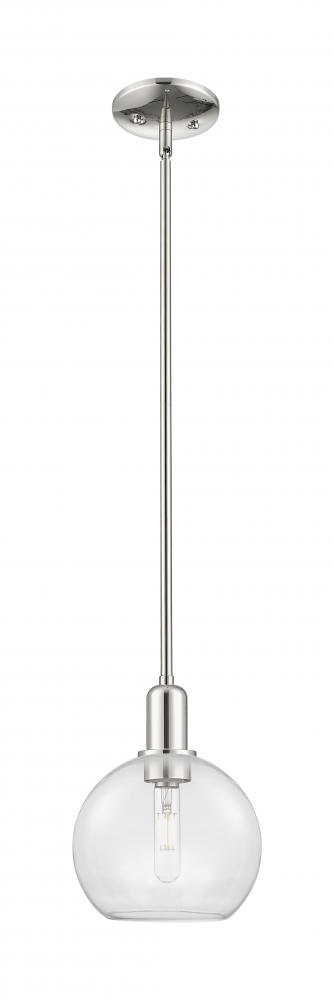 Athens - 1 Light - 8 inch - Polished Nickel - Stem hung - Mini Pendant