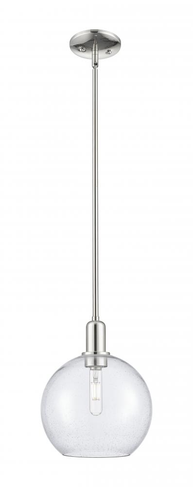 Athens - 1 Light - 10 inch - Polished Nickel - Stem hung - Mini Pendant