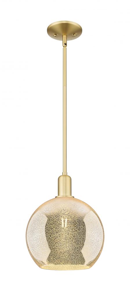 Athens - 1 Light - 10 inch - Satin Gold - Stem hung - Mini Pendant