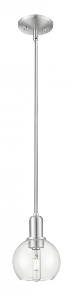Athens - 1 Light - 6 inch - Brushed Satin Nickel - Stem hung - Mini Pendant